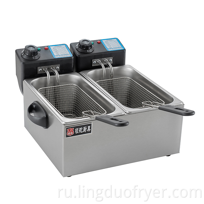 4l Dual Cylinder Electric Fryer Left